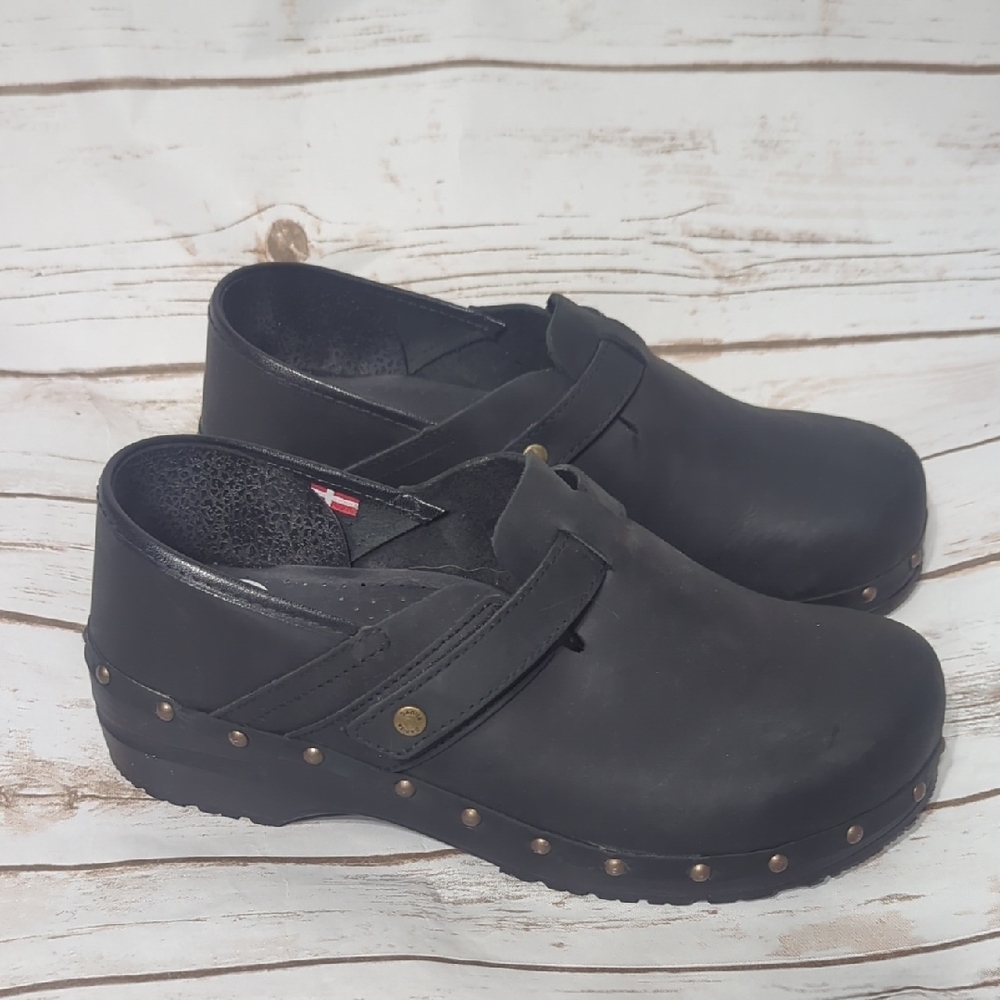 Sanita Black Studded Clogs - Picture 4 of 10